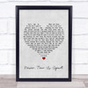 INXS Never Tear Us Apart Grey Heart Song Lyric Quote Print