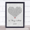 Johnny Cash A Thing Called Love Grey Heart Song Lyric Quote Print