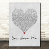 Kenny Chesney You Save Me Grey Heart Song Lyric Quote Print