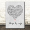 Keyshia Cole This Is Us Grey Heart Song Lyric Quote Print