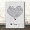 Lewis Capaldi Bruises Grey Heart Song Lyric Quote Print