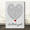 Hallelujah Leonard Cohen Grey Heart Song Lyric Quote Print