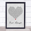 Madness Our House Grey Heart Song Lyric Quote Print