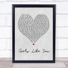 Maroon 5 Girls Like You Grey Heart Song Lyric Quote Print