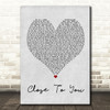 Maxi Priest Close To You Grey Heart Song Lyric Quote Print