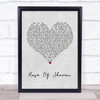 Mumford & Sons Rose Of Sharon Grey Heart Song Lyric Quote Print