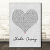 Oasis Slide Away Grey Heart Song Lyric Quote Print