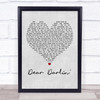 Olly Murs Dear Darlin' Grey Heart Song Lyric Quote Print
