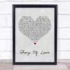 Peter Cetera Glory Of Love Grey Heart Song Lyric Quote Print