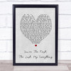 You're The First The Last My Everything Barry White Grey Heart Song Lyric Print
