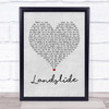 Ronan Keating Landslide Grey Heart Song Lyric Quote Print