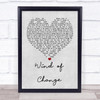 Scorpions Wind of Change Grey Heart Song Lyric Quote Print