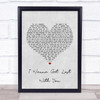 Stereophonics I Wanna Get Lost With You Grey Heart Song Lyric Quote Print
