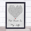 Stevie Wonder For Once In My Life Grey Heart Song Lyric Quote Print