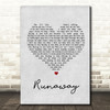 The Corrs Runaway Grey Heart Song Lyric Quote Print