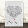 The Hunna She's Casual Grey Heart Song Lyric Quote Print