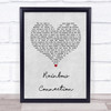 The Muppets Rainbow Connection Grey Heart Song Lyric Quote Print