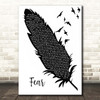 Blue October Fear Black & White Feather & Birds Song Lyric Print