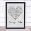 The Undertones Teenage Kicks Grey Heart Song Lyric Quote Print
