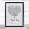 Tom Walker Just You And I Grey Heart Song Lyric Quote Print
