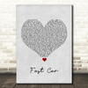 Tracy Chapman Fast Car Grey Heart Song Lyric Quote Print