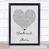 U2 Electrical Storm Grey Heart Song Lyric Quote Print