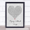 Westlife Flying Without Wings Grey Heart Song Lyric Quote Print