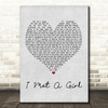 William Michael Morgan I Met A Girl Grey Heart Song Lyric Quote Print