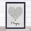 Yeah Yeah Yeahs Maps Grey Heart Song Lyric Quote Print