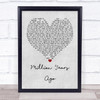 Adele Million Years Ago Grey Heart Quote Song Lyric Print