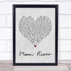 Andy Williams Moon River Grey Heart Quote Song Lyric Print