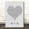 Coldplay Up&Up Grey Heart Quote Song Lyric Print