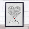 Depeche Mode Somebody Grey Heart Quote Song Lyric Print