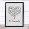 Elvis Presley It's Impossible Grey Heart Quote Song Lyric Print