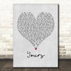 Russell Dickerson Yours Grey Heart Quote Song Lyric Print