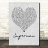Scouting For Girls Superman Grey Heart Quote Song Lyric Print