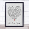 Jealous Guy John Lennon Grey Heart Song Lyric Quote Print