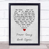 Never Going Back Again Fleetwood Mac Grey Heart Song Lyric Quote Print