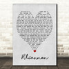 Rhiannon Fleetwood Mac Grey Heart Song Lyric Quote Print
