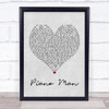 Billy Joel Piano Man Grey Heart Song Lyric Print