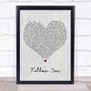 Bring Me The Horizon Follow You Grey Heart Song Lyric Print