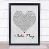Dido White Flag Grey Heart Song Lyric Print