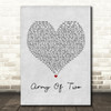Josh Doyle Army Of Two Grey Heart Song Lyric Print