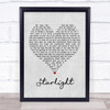 Muse Starlight Grey Heart Song Lyric Print