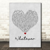 Oasis Whatever Grey Heart Song Lyric Print