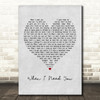 Rod Stewart When I Need You Grey Heart Song Lyric Print