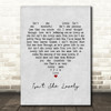 Stevie Wonder Isn't She Lovely Grey Heart Song Lyric Print