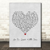 Texas So In Love With You Grey Heart Song Lyric Print