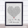 The Beatles Lucy In The Sky With Diamonds Grey Heart Song Lyric Print