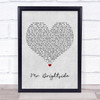 The Killers Mr Brightside Grey Heart Song Lyric Print